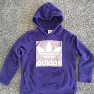 Adidas Purple Trefoil Hoodie, Size Medium